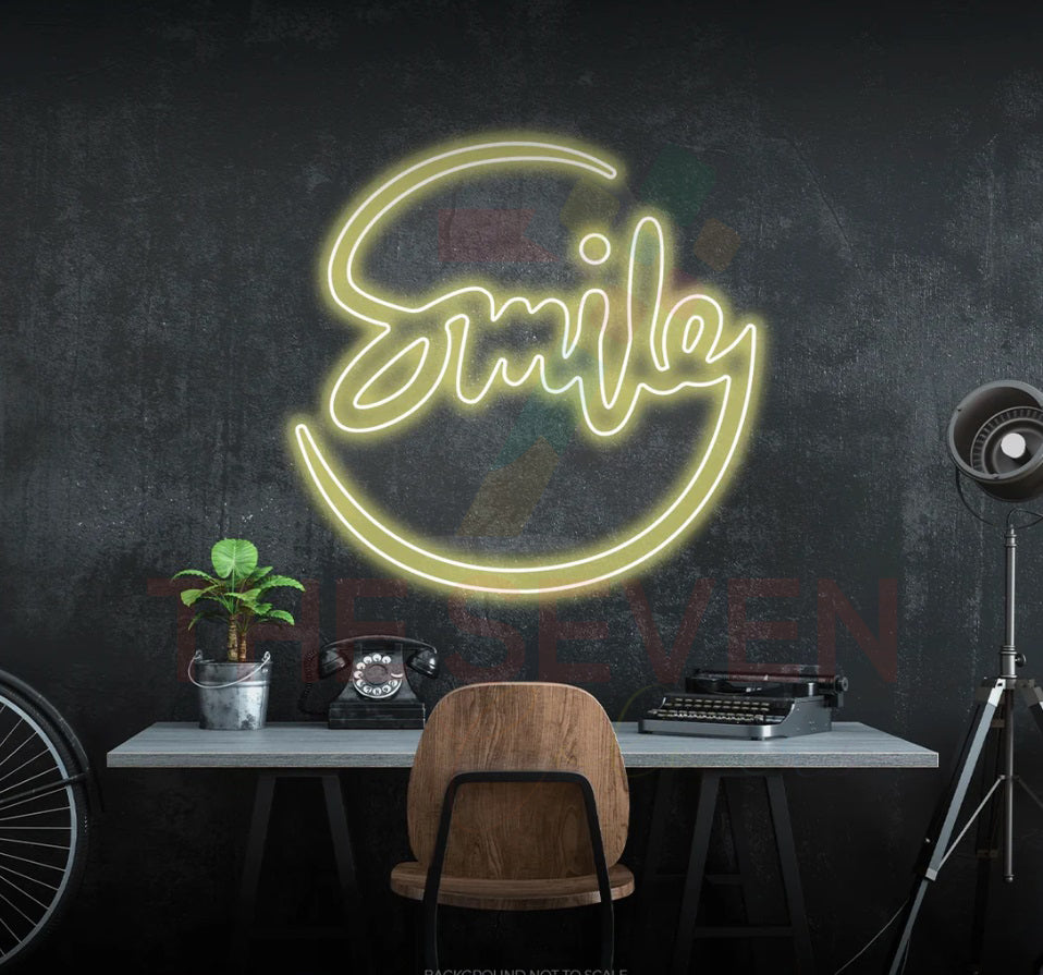 Smiley Neon Sign art for decoration | Custom Smily sign art