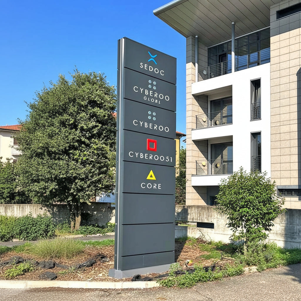 Outdoor Wayfinding Signage Totem Board for Campus, Commercial Spaces & Directional Display Sign