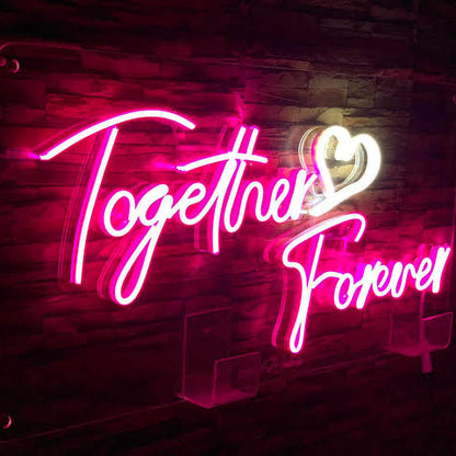 together forever neon sign board customised romantic neon light signs wall decor custom neon sign