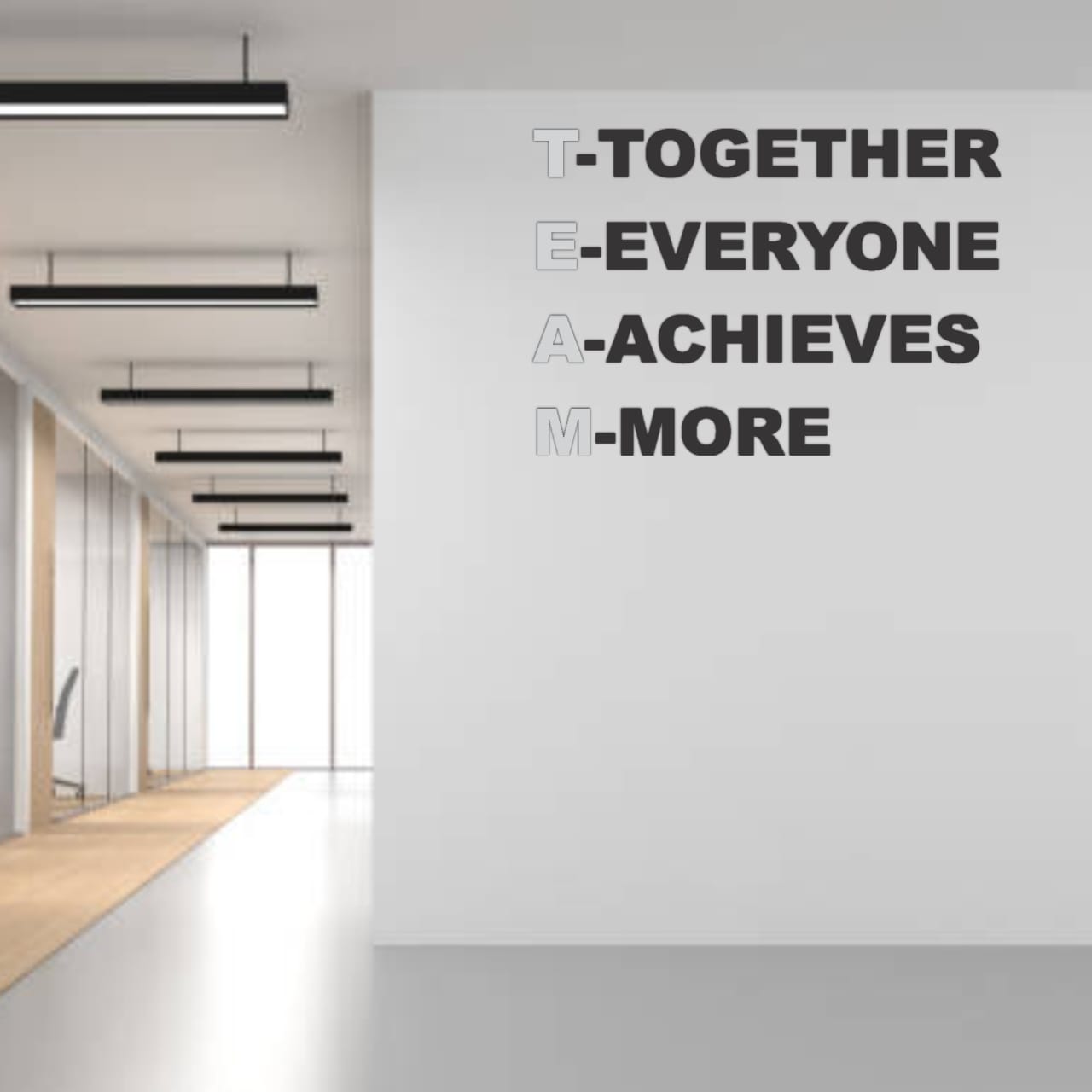 together everyone achieves more Black Acrylic Motivational Quotes self adhesive for office decor home shops
