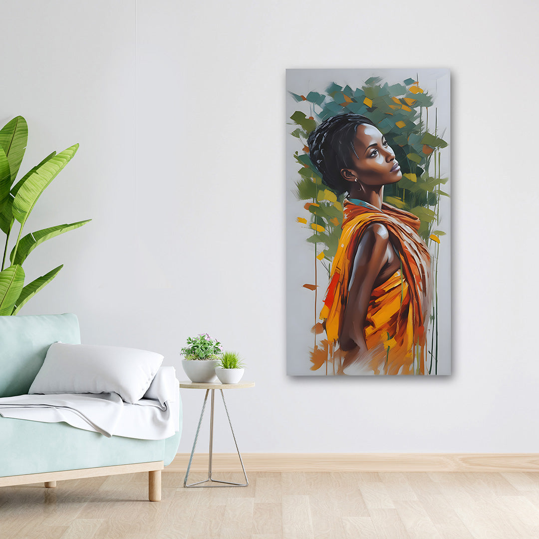 tribal woman portrait wall painting modern ethnic canvas art