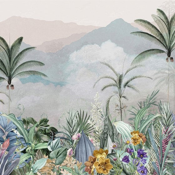 Tropical Botanical Wallpaper | Luxury Palm Leaf Nature Wall Mural for Living Room & Bedroom Decor