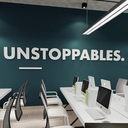 Unstoppable wall decal motivational office typography wall decor
