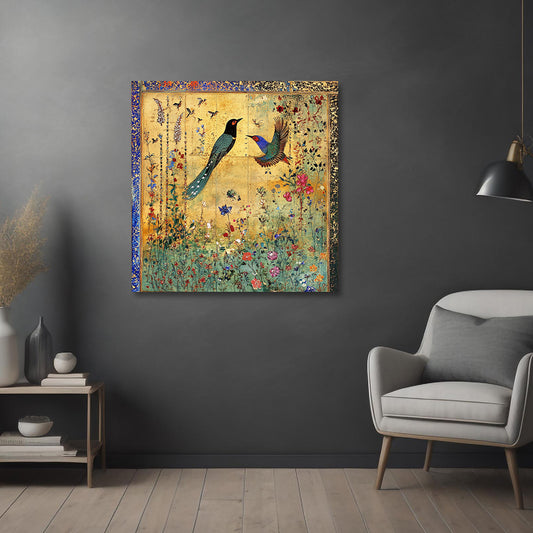 vintage birds floral canvas wall painting antique garden bird artwork classic wall decor