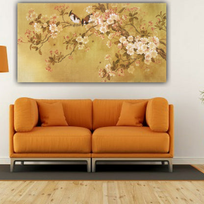 elegant flower and bird canvas wall painting for living room home decor