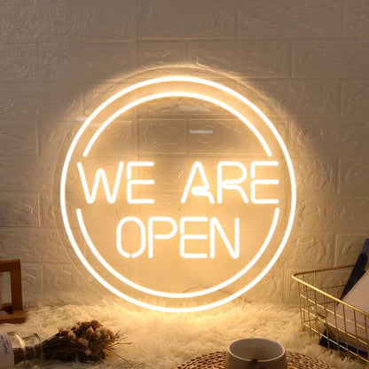 We are open neon sign board warm white neon light shop display decor