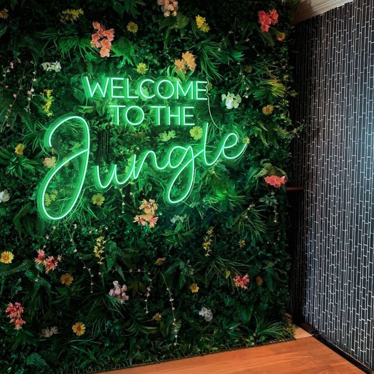 Welcome to the Jungle neon sign board customised green neon light for wall decor