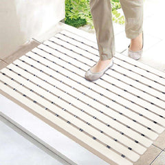 Non- Slip Shower Mat, PVC Shower Bath Mat with Non Suction Anti Slip | Premium Shower Mat for Bathrooms, Laundry Room, Swimming Pool, Kitchen Area Indoor Outdoor Shower Mat (White Colour)