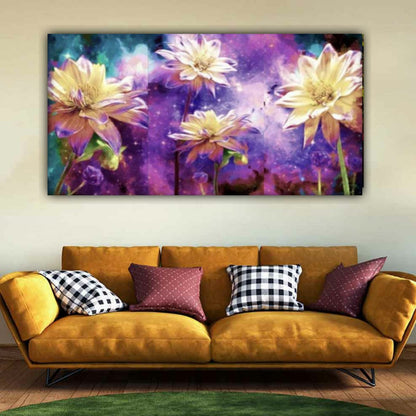 Canvas Painting Flower Art with Frame for Living Room Wall Decors