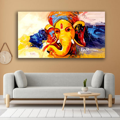 Beautiful Lord Ganesha Wall Painting Frame for Temple Room Decors
