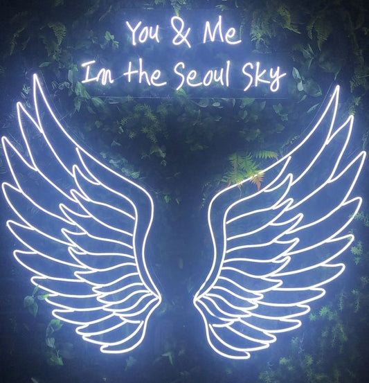 You and Me angel wings custom neon sign board LED neon light for couple bedroom decor